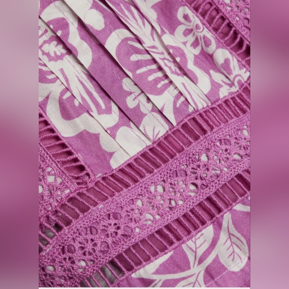FARM Rio Sweet Garden Lilac Dress - L - Picture 5 of 9